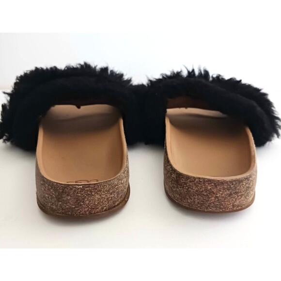 UGG Diane Wisp Blk Sheepskin Fluffie Fluff Slide Footbed Sandal Sz 5.5 - Picture 6 of 8